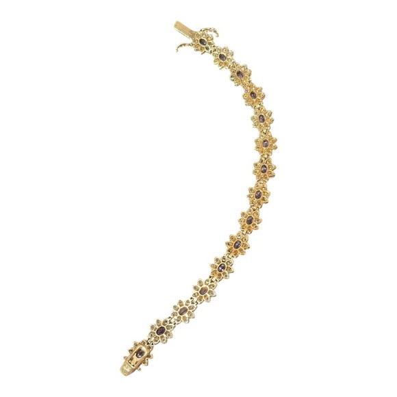 925 Stamped tennis bracelet. Purple and clear stones. 7” - Picture 15 of 15